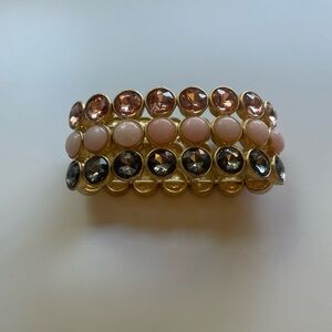 Gold and Pink Gemstone Bracelet